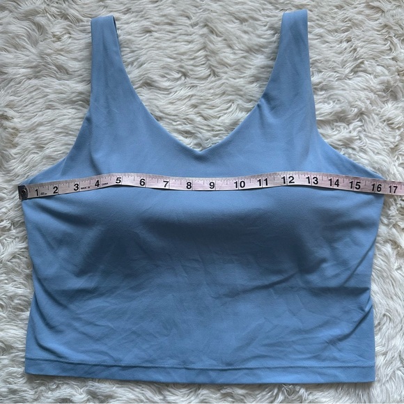 Athleta Sports Bra Transcend V-Neck Crop Bra Athletic Light Blue L - Picture 8 of 9